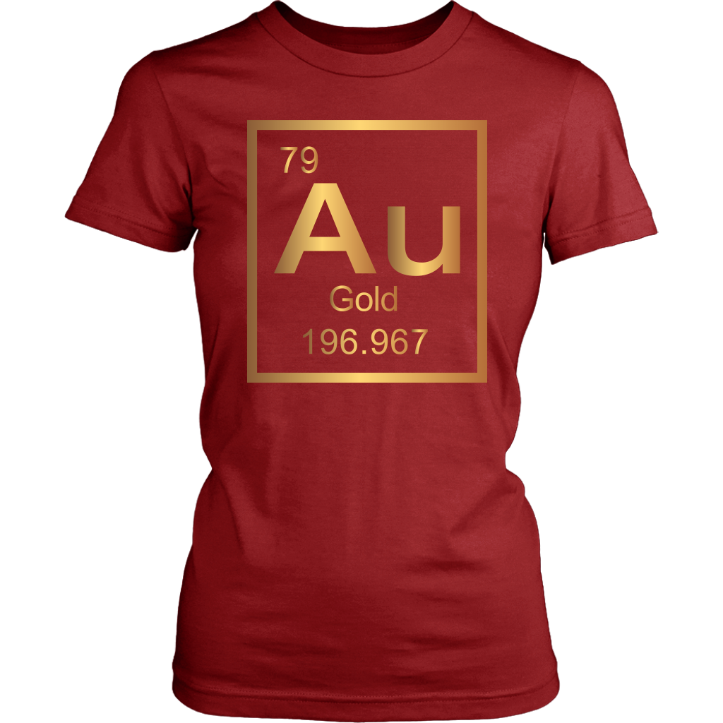 Gold "Au" Periodic Table Element - Unisex + Women's T-Shirt