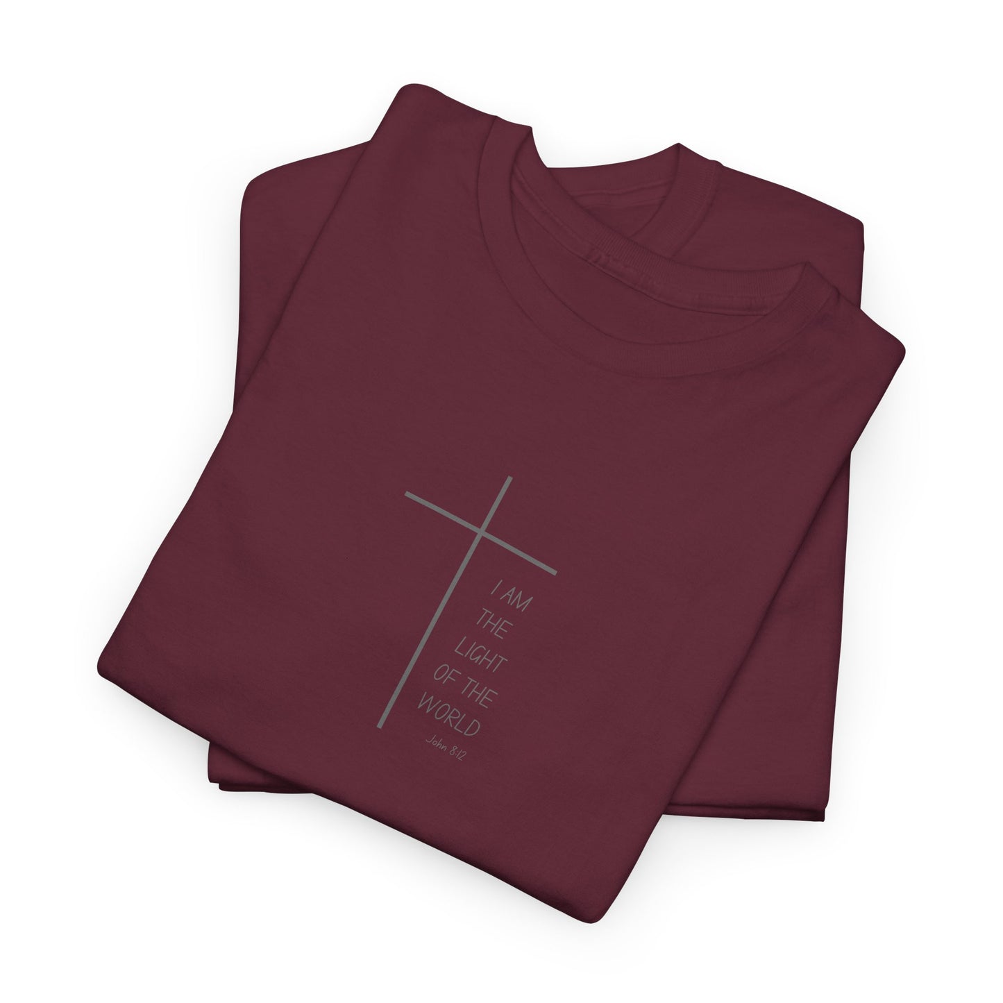 Christian Cross Minimalist Unisex T‑Shirt — I AM THE LIGHT