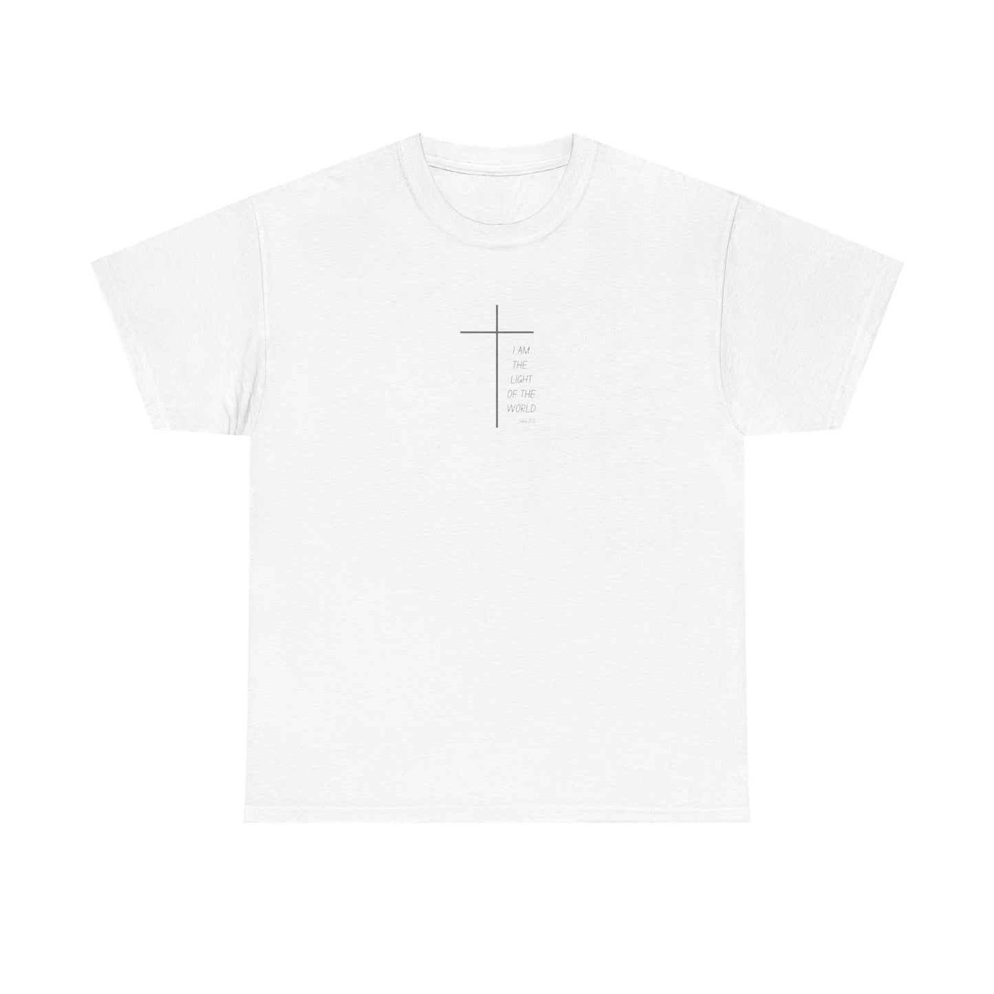 Christian Cross Minimalist Unisex T‑Shirt — I AM THE LIGHT