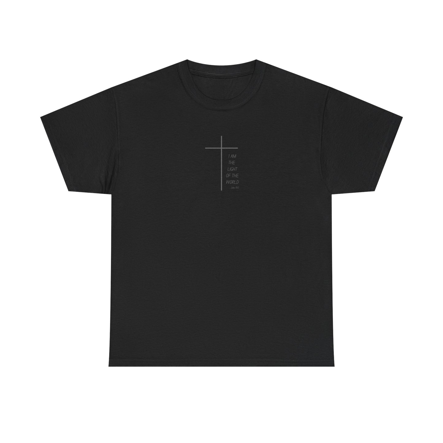Christian Cross Minimalist Unisex T‑Shirt — I AM THE LIGHT