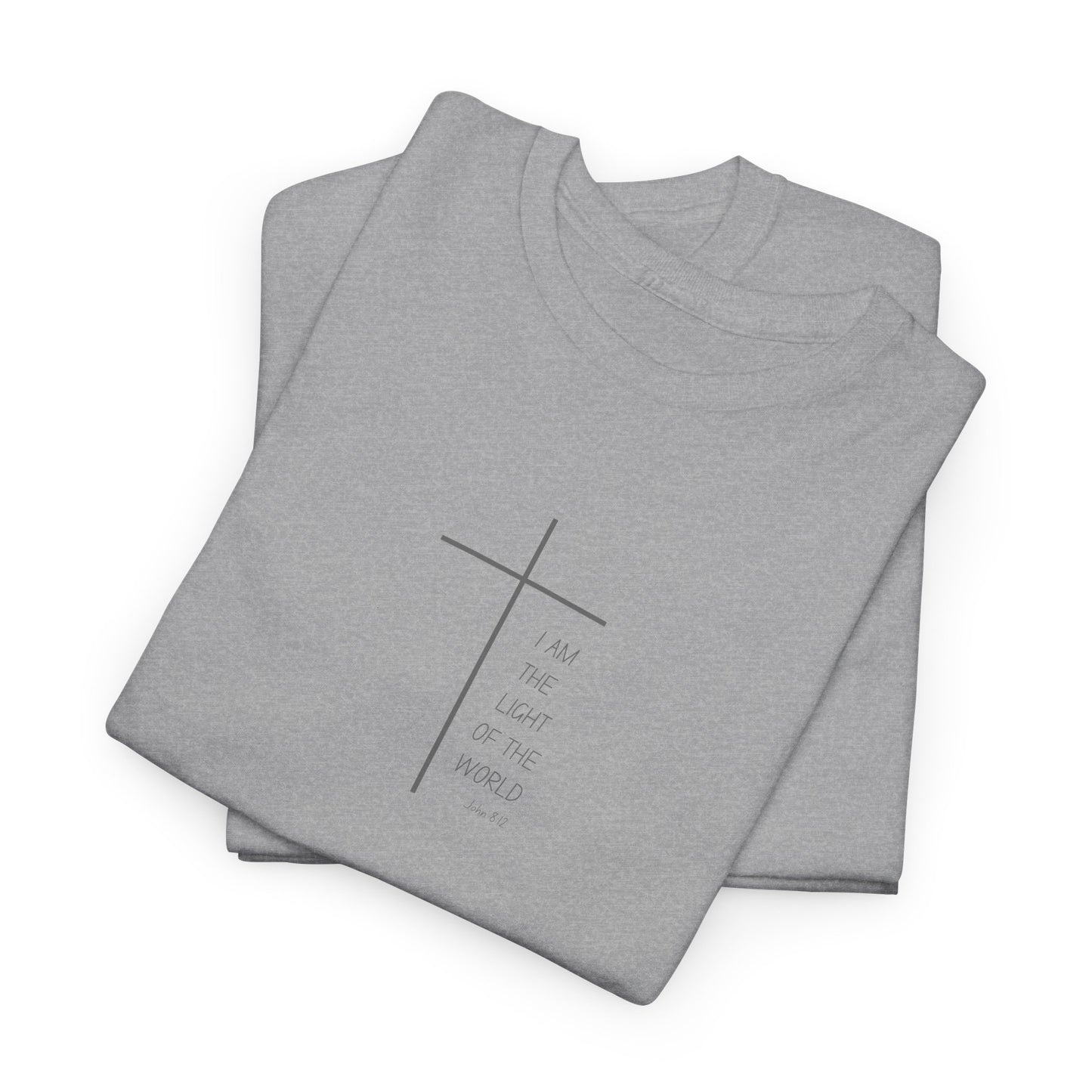 Christian Cross Minimalist Unisex T‑Shirt — I AM THE LIGHT