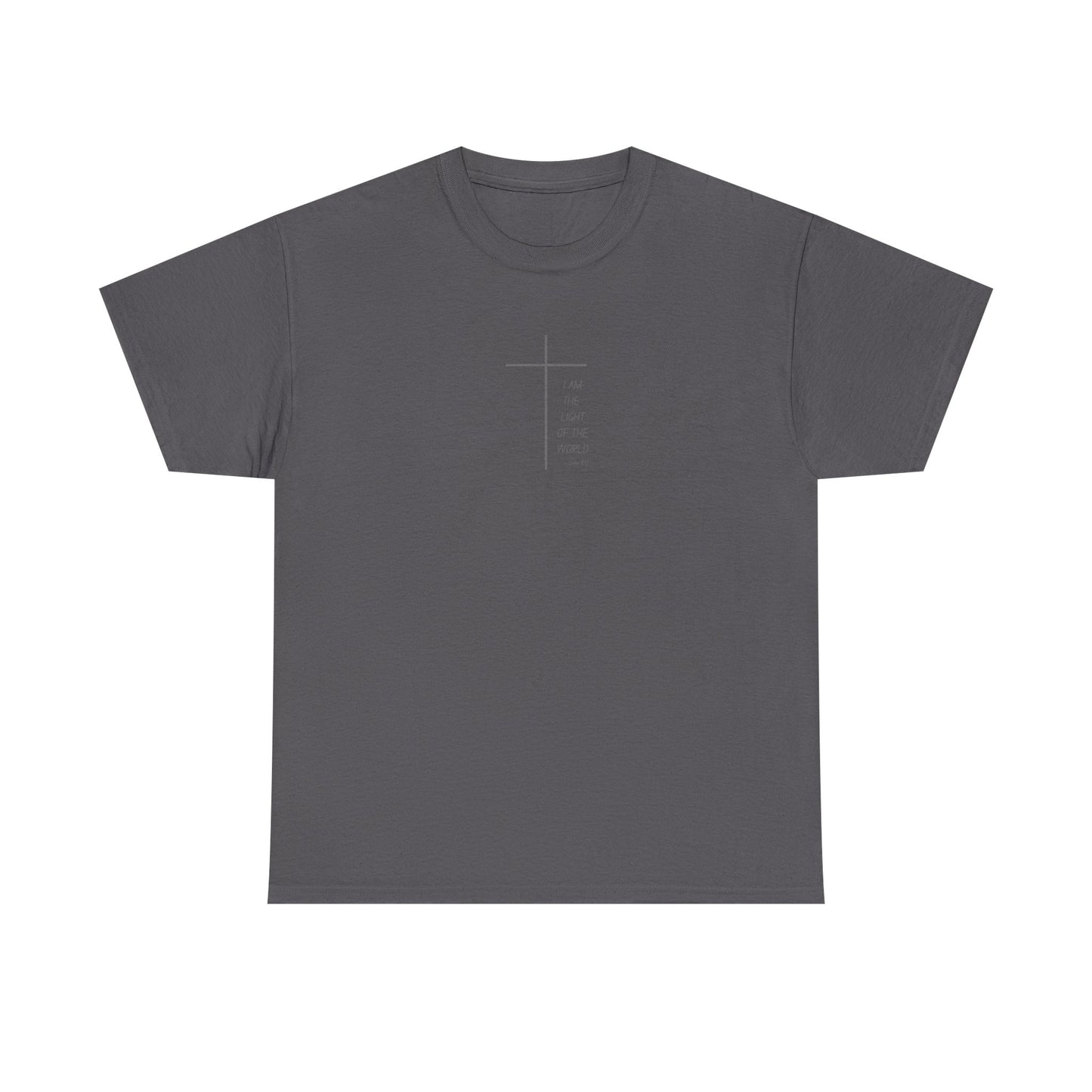 Christian Cross Minimalist Unisex T‑Shirt — I AM THE LIGHT