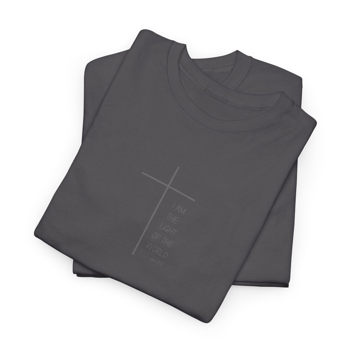 Christian Cross Minimalist Unisex T‑Shirt — I AM THE LIGHT