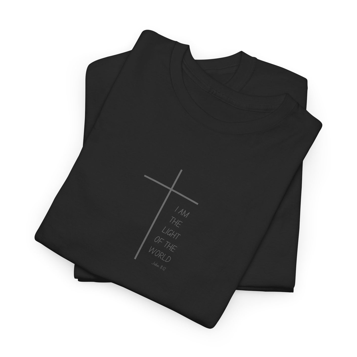 Christian Cross Minimalist Unisex T‑Shirt — I AM THE LIGHT