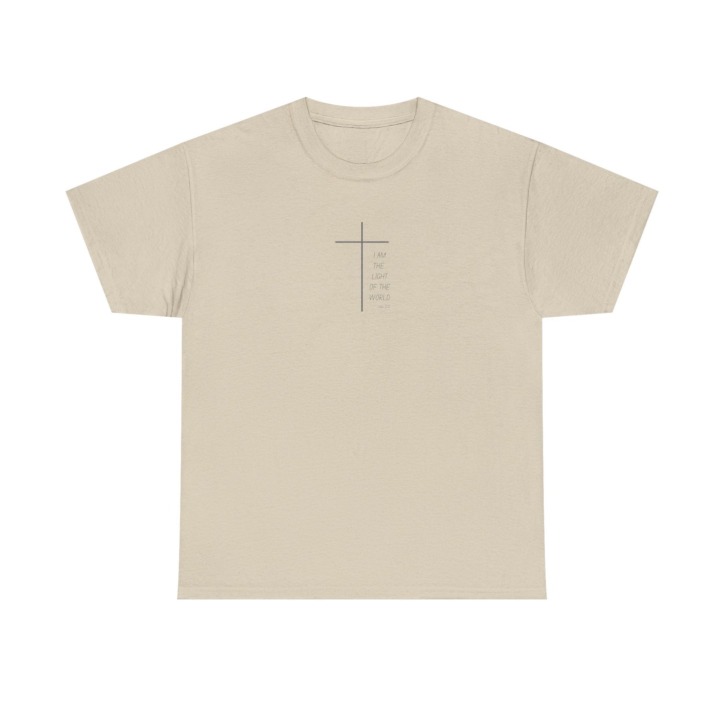 Christian Cross Minimalist Unisex T‑Shirt — I AM THE LIGHT