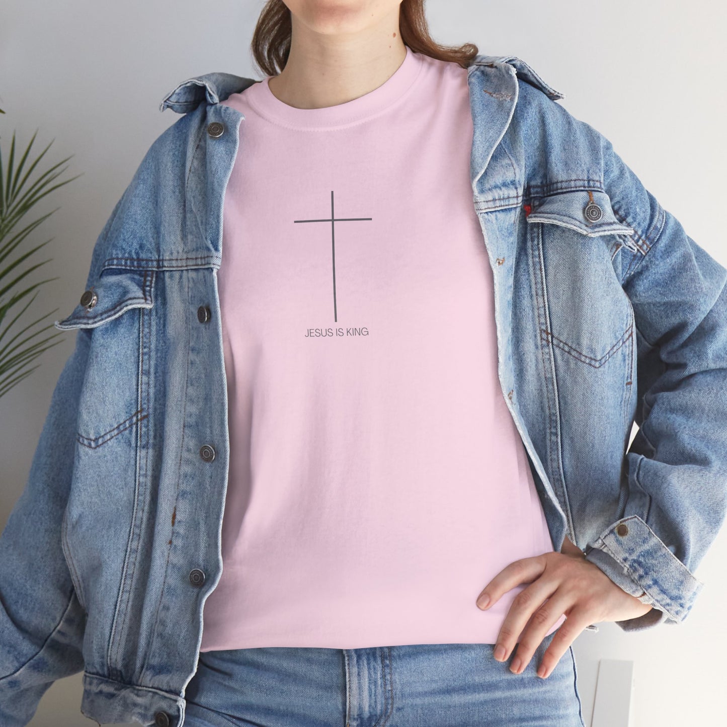 Christian Cross Minimalist Unisex T‑Shirt — Jesus IS King