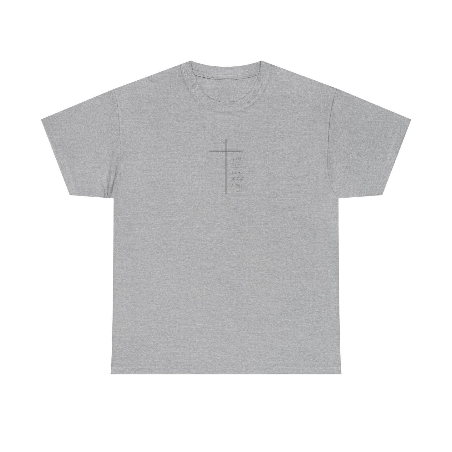 Christian Cross Minimalist Unisex T‑Shirt — I AM THE LIGHT