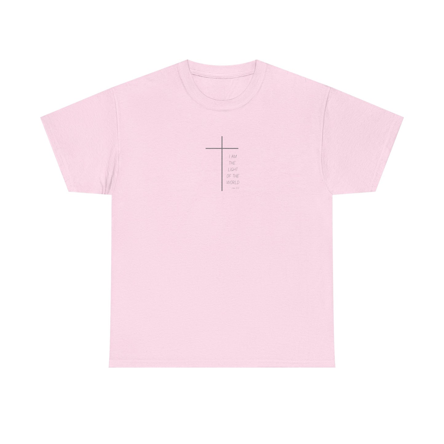 Christian Cross Minimalist Unisex T‑Shirt — I AM THE LIGHT