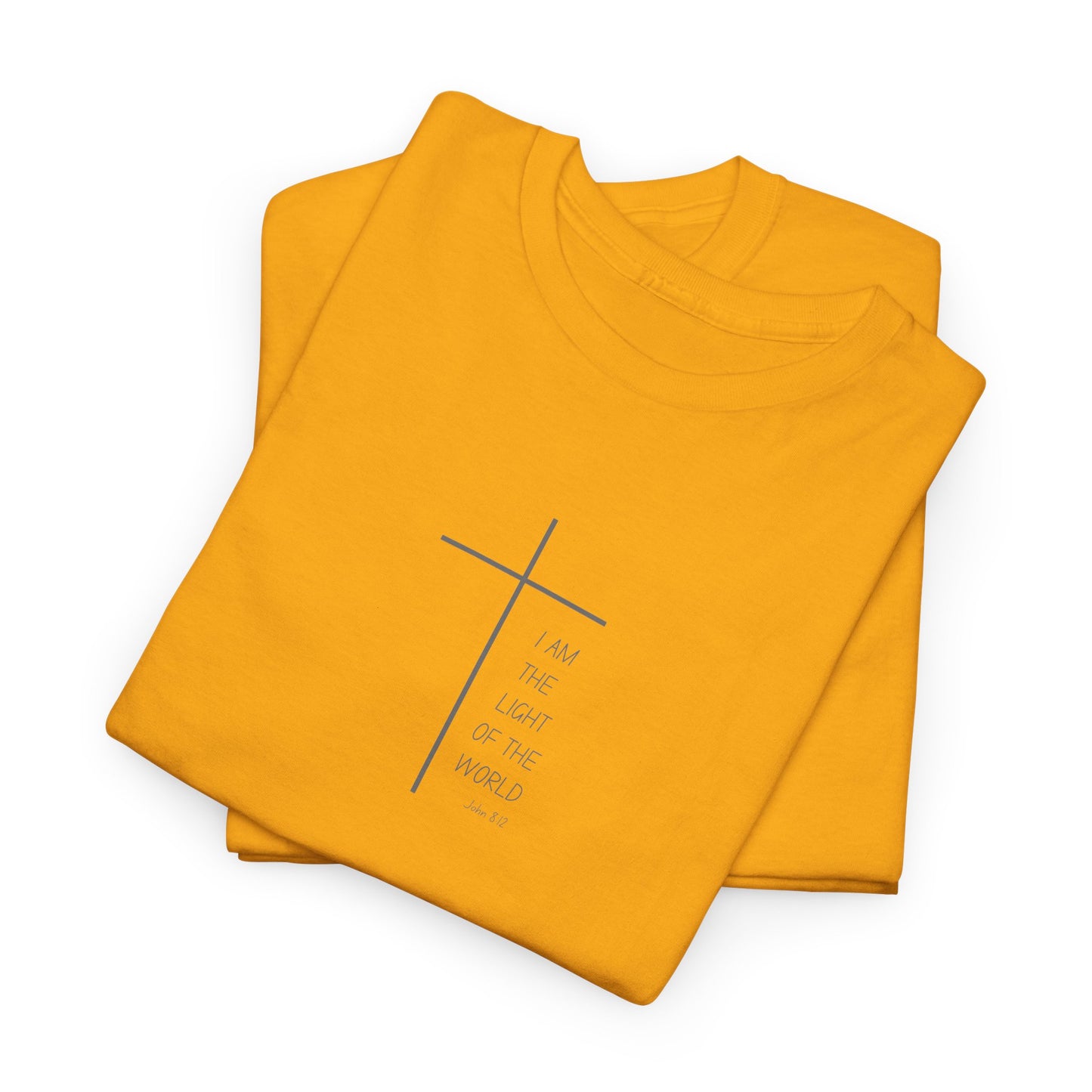 Christian Cross Minimalist Unisex T‑Shirt — I AM THE LIGHT