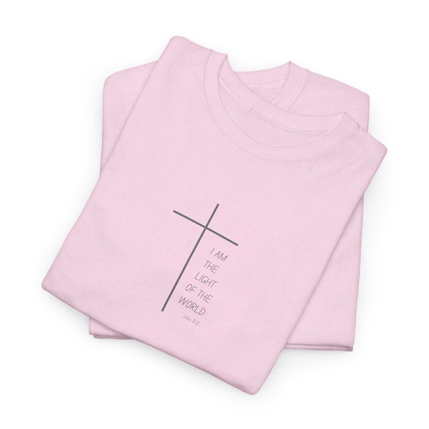 Christian Cross Minimalist Unisex T‑Shirt — I AM THE LIGHT