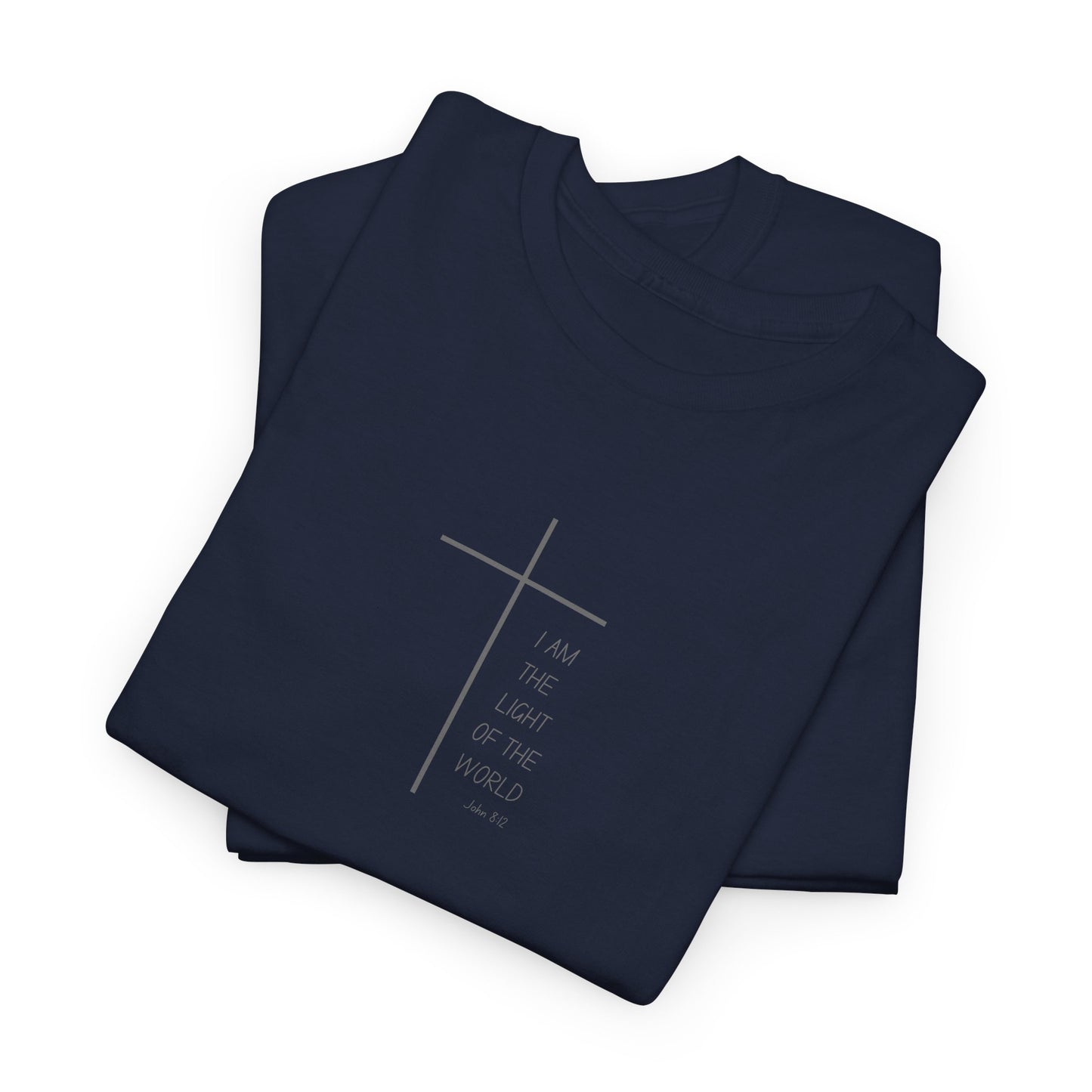 Christian Cross Minimalist Unisex T‑Shirt — I AM THE LIGHT