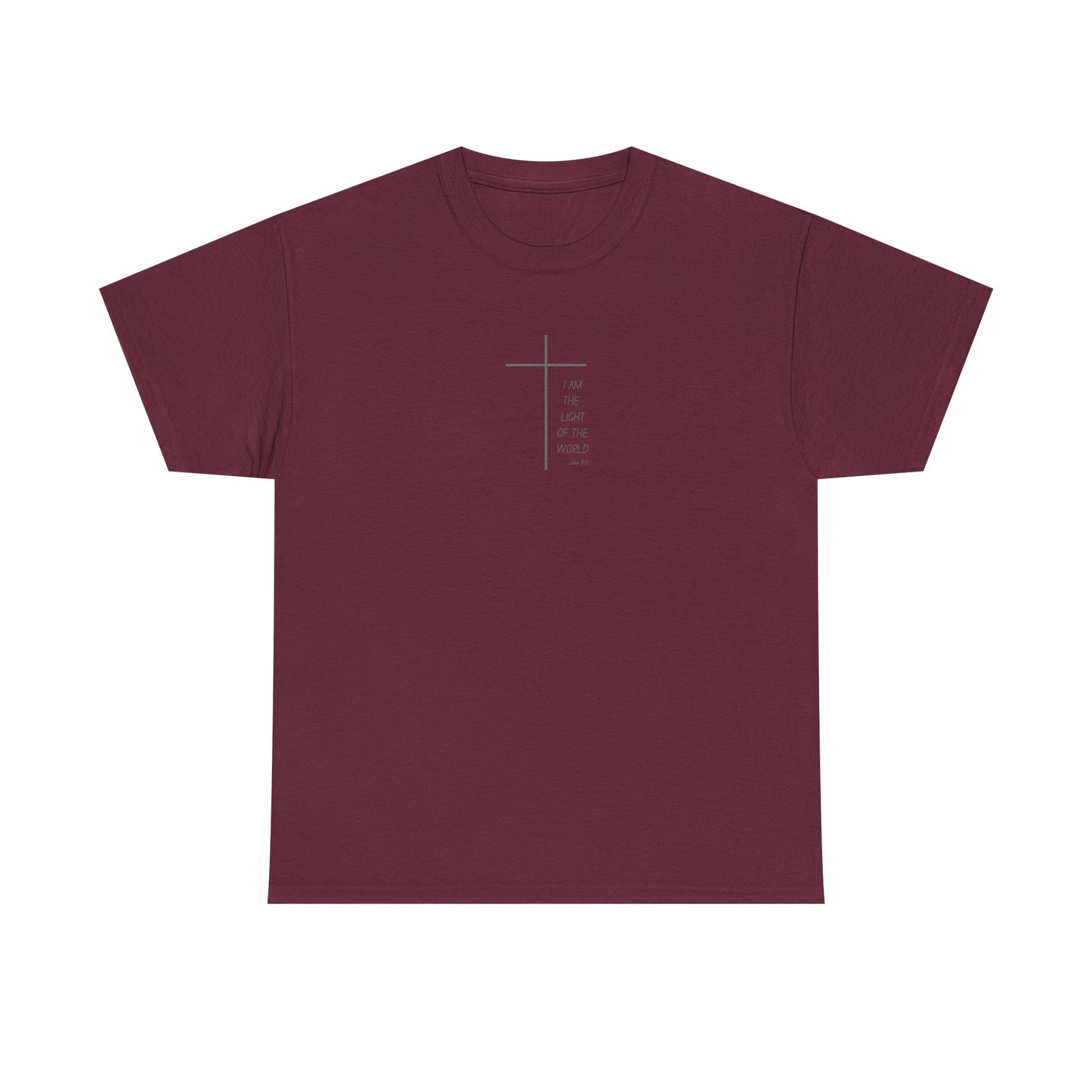 Christian Cross Minimalist Unisex T‑Shirt — I AM THE LIGHT