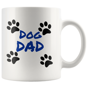 Dog Dad 11oz Ceramic Mug - Dishwasher and Microwave Safe