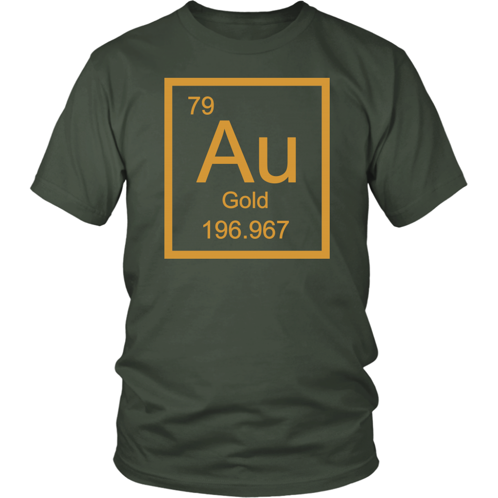 Gold Au Periodic Table Element Unisex/Womens T-Shirt