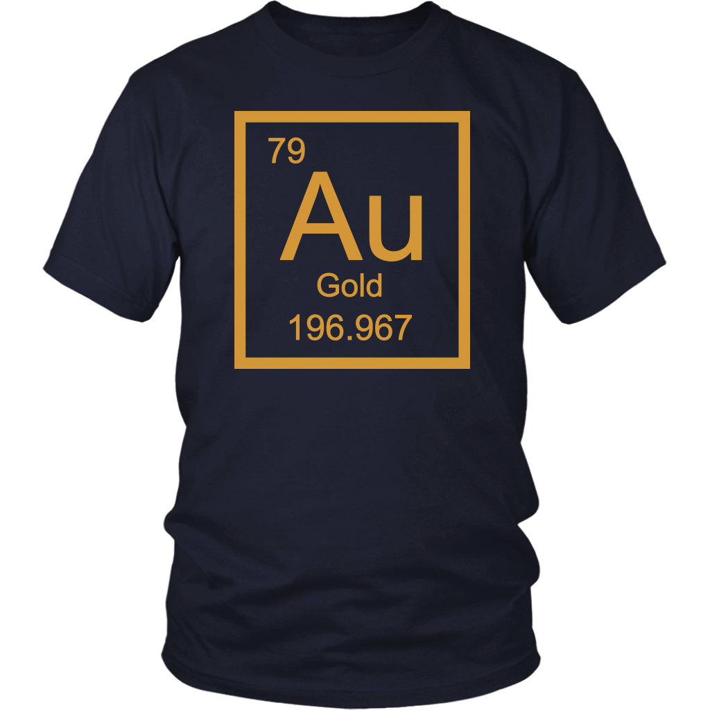 Gold Au Periodic Table Element Unisex/Womens T-Shirt