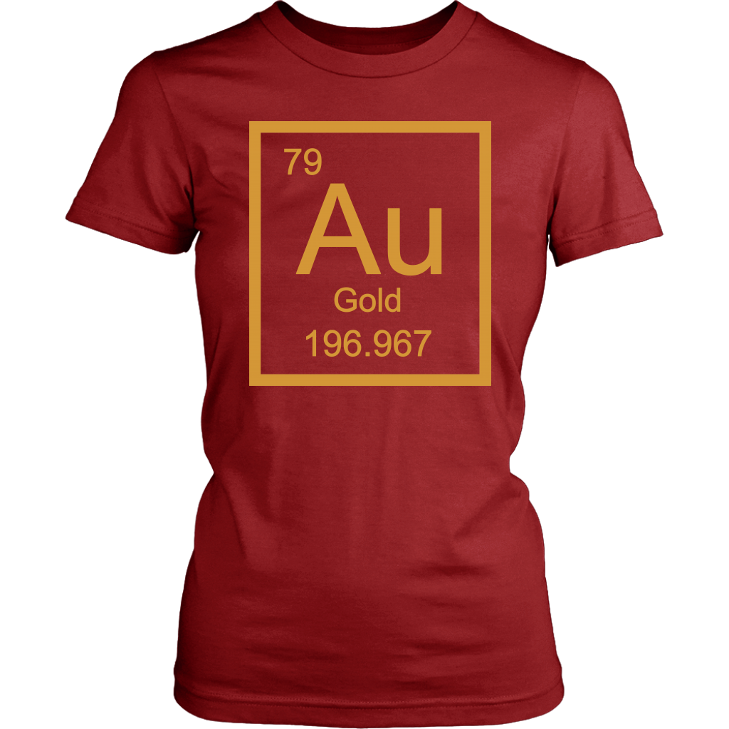 Gold Au Periodic Table Element Unisex/Womens T-Shirt