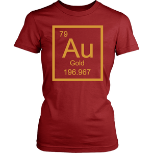 Gold Au Periodic Table Element Unisex/Womens T-Shirt