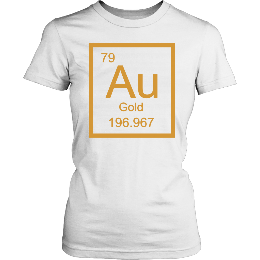 Gold Au Periodic Table Element Unisex/Womens T-Shirt