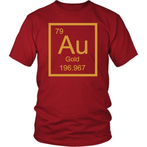 Gold Au Periodic Table Element Unisex/Womens T-Shirt