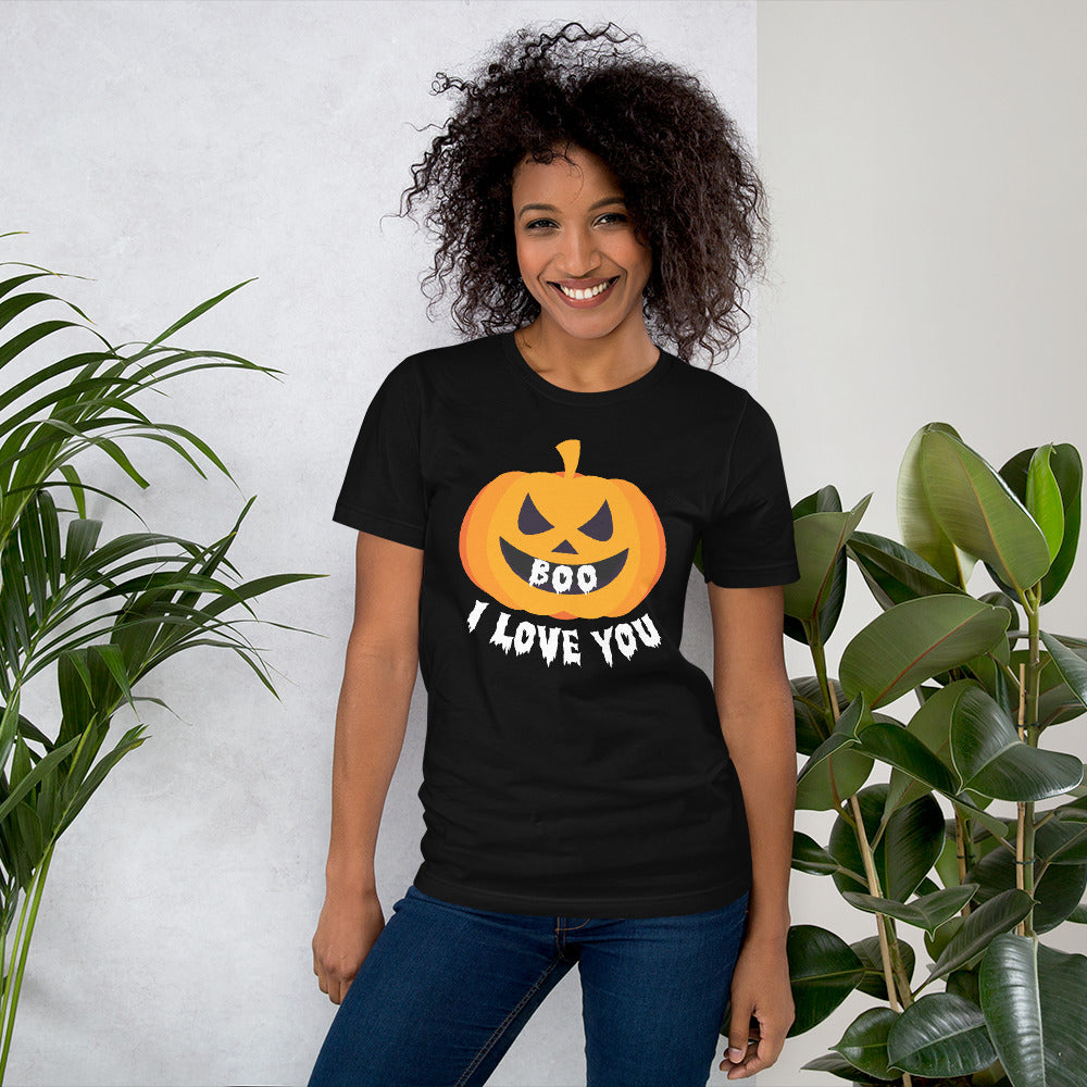 Boo I Love You - Smiling Pumpkin - Halloween Unisex T-Shirt